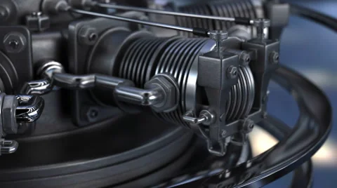 Radial engine aircraft. Technology background Stock Footage 46891705