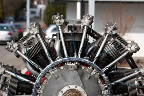 Radial engine in detail Stock Photos