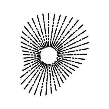 Radial equalizer visualizer lines radiating energy from center Stock Illustration