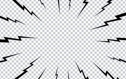 Radial explosion lines on transparent background Stock Illustration