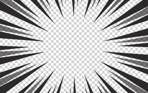 Radial explosion lines on transparent background Stock Illustration