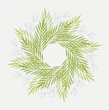 Radial fern vector pattern on a light background Stock Illustration