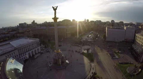 Radial flight around the monument Stock Footage 64377609