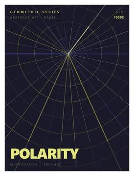 Radial geometric abstract design poster with dark background and linear lines 스톡 일러스트