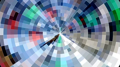 Radial Geometric Circle Loop | Abstract Glitch-Style Animation for VJs &amp; Clubs Stock Footage 290156015