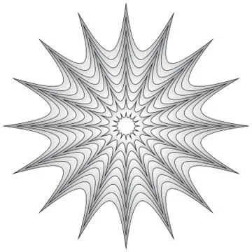 Radial geometric element. Radiating lines geometric art Illustrazione stock