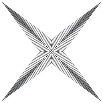 Radial geometric element. Radiating lines geometric art Stock Illustration