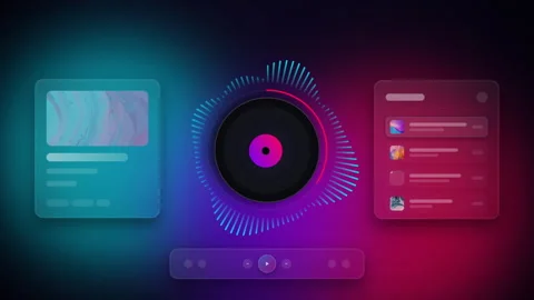 Radial glassmorphism audio hud Видео 345227541