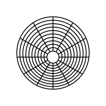 Radial grid pattern creating abstract tunnel illusion Stock Illustration