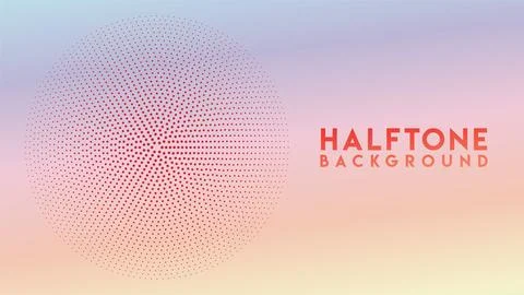 Radial Halftone Background Design Template, Pop Art, Colorful Abstract Dots.. Stock Illustration