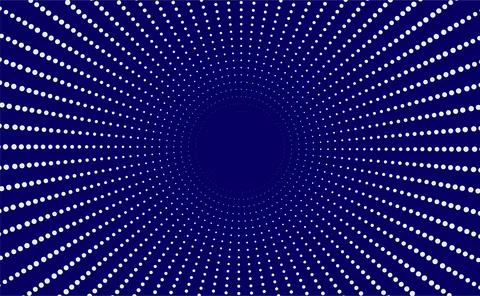 Radial Halftone Dot Pattern on Deep Blue Background With Retro Abstract Vor.. イラスト素材