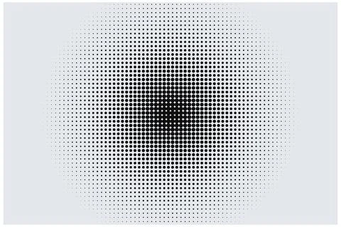 Radial Halftone Dot Pattern Gradient Design Element in Monochrome Style Иллюстрация