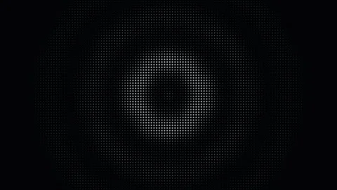 Radial halftone dot pattern pulsing on a black background Stock Footage 335934897