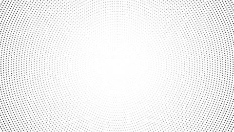 Radial halftone dots. Black dots on white background. Stock Illustration