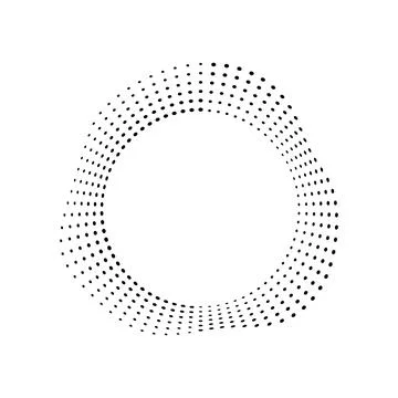 Radial halftone pattern forming an abstract shape イラスト素材