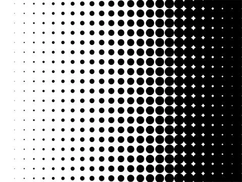Radial halftone pattern texture. Vector black and white radial dot gradient b Stock Illustration