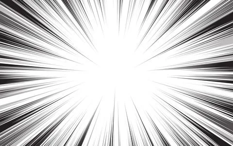 Radial line background for comic books. Black and white. Vector illustration. 스톡 일러스트