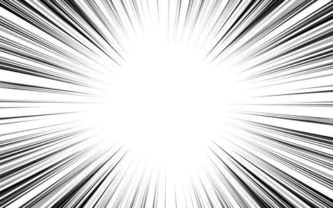 Radial line background for comic books. Black and white. Vector illustration. Stockillustratie