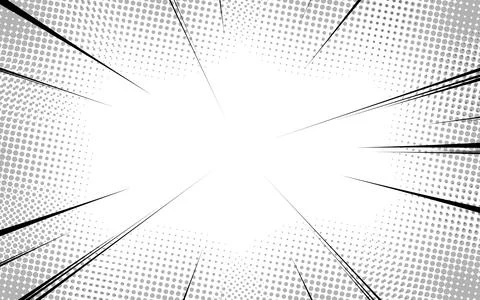 Radial line background for comic books. Black and white. Vector illustration. Stock Illustration