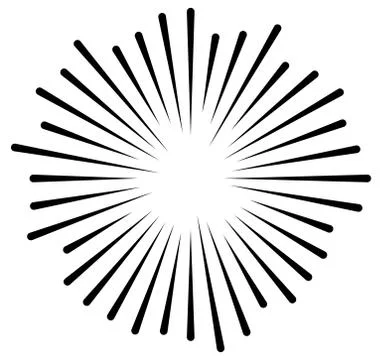 Radial lines abstract geometric element. Spokes, radiating stripes. Stock Illustration