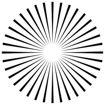 Radial lines abstract geometric element. Spokes, radiating stripes. Illustrazione stock