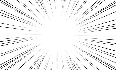 Radial lines background for comic books. Black and white vector illustration Stock Illustration