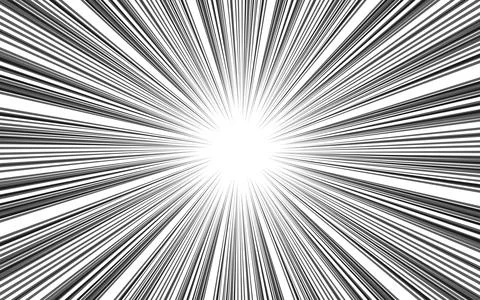 Radial lines in comics. Comic background with lines of motion and speed. Ve.. Stock Illustration