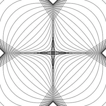 Radial lines with deformation effect. Radiating distorted mesh, grid Illustrazione stock