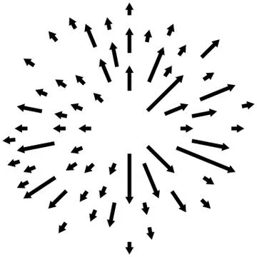 Radial lines element. Abstract radiating irregular lines Illustrazione stock