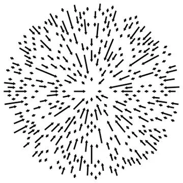 Radial lines element. Abstract radiating irregular lines Illustrazione stock