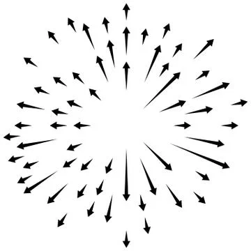 Radial lines element. Abstract radiating irregular lines Stock Illustration