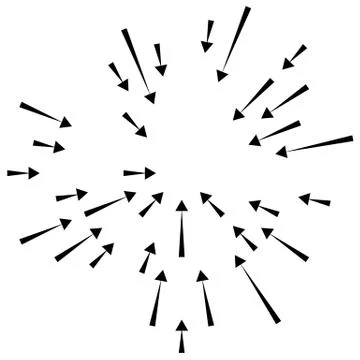Radial lines element. Abstract radiating irregular lines Stock Illustration