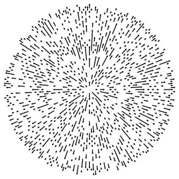 Radial lines element. Abstract radiating irregular lines Stock Illustration
