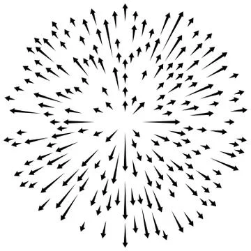 Radial lines element. Abstract radiating irregular lines Stock Illustration
