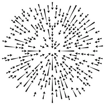 Radial lines element. Abstract radiating irregular lines Illustrazione stock
