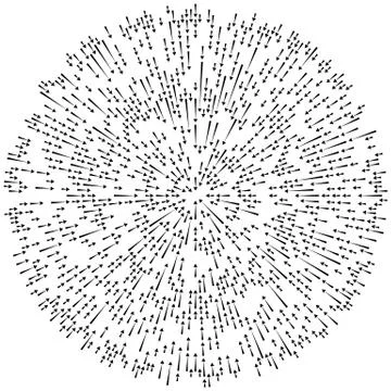Radial lines element. Abstract radiating irregular lines Illustrazione stock
