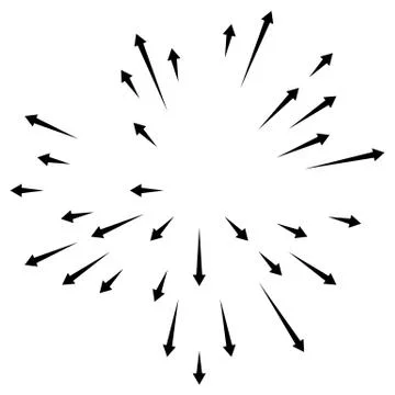 Radial lines element. Abstract radiating irregular lines Illustrazione stock