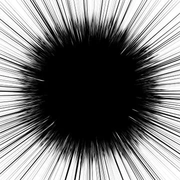 Radial lines rays, beams abstract illustration. Radiating random lines concen Stock Illustration
