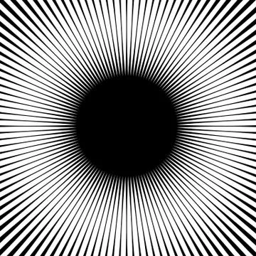 Radial lines, rays, beams circular pattern. Sunburst, starburst with concentr Illustrazione stock