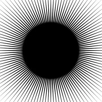 Radial lines, rays, beams circular pattern. Sunburst, starburst with concentr Stock Illustration