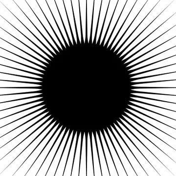 Radial lines, rays, beams circular pattern. Sunburst, starburst with concentr Stock Illustration