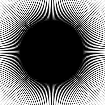 Radial lines, rays, beams circular pattern. Sunburst, starburst with concentr Stock Illustration