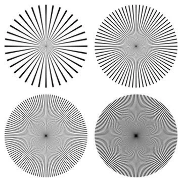 Radial lines, rays, beams circular pattern. Sunburst, starburst with concentr Stock Illustration