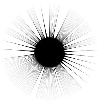 Radial lines, rays with distortion. Abstract geometric element. Stock Illustration