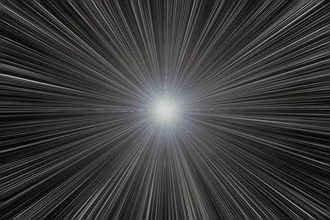 Radial lines of warp effect (black and white) Stock Illustration