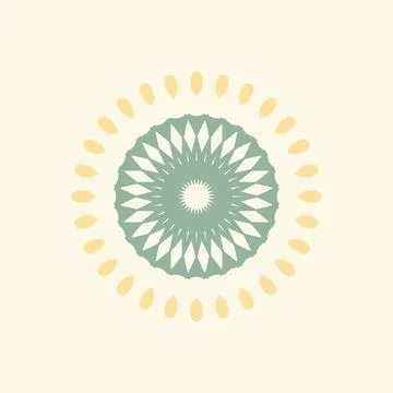 Radial mandala composition in fall rustic orchard tones with coral clay, peach f 스톡 일러스트