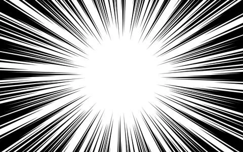 Radial motion lines of a comic strip. Anime comic book, hero, speed, or fig.. Illustrazione stock