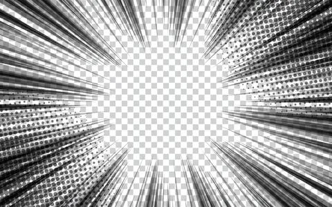 Radial motion lines of a comic strip. Anime comic book, hero, speed, or fig.. Stock Illustration