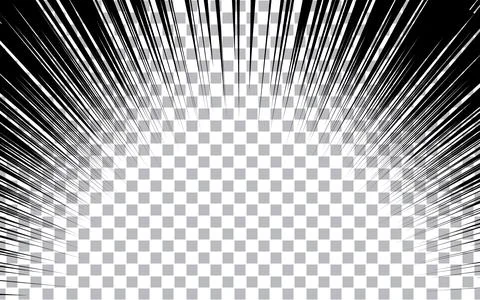 Radial motion lines of comic strip on white background. Ilustración de archivo