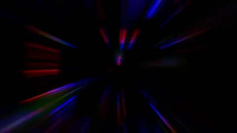 Radial Neon Light Rays Burst from Center on Black Background Stock Footage 332342507